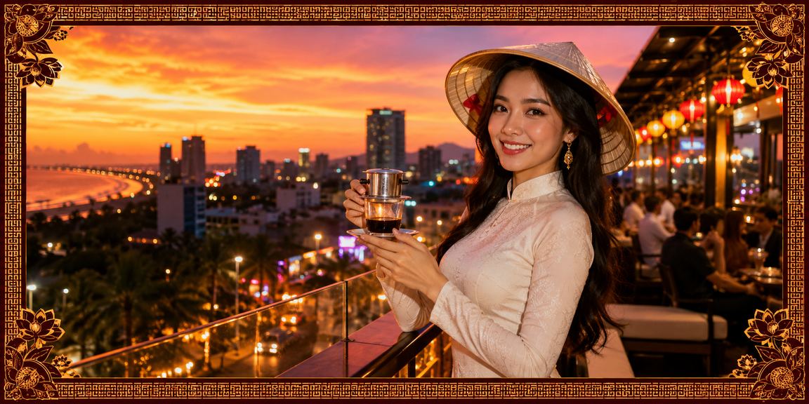Người dùng thực hiện giao dịch cá cược trực tuyến tại Mũi Né bên ly cà phê